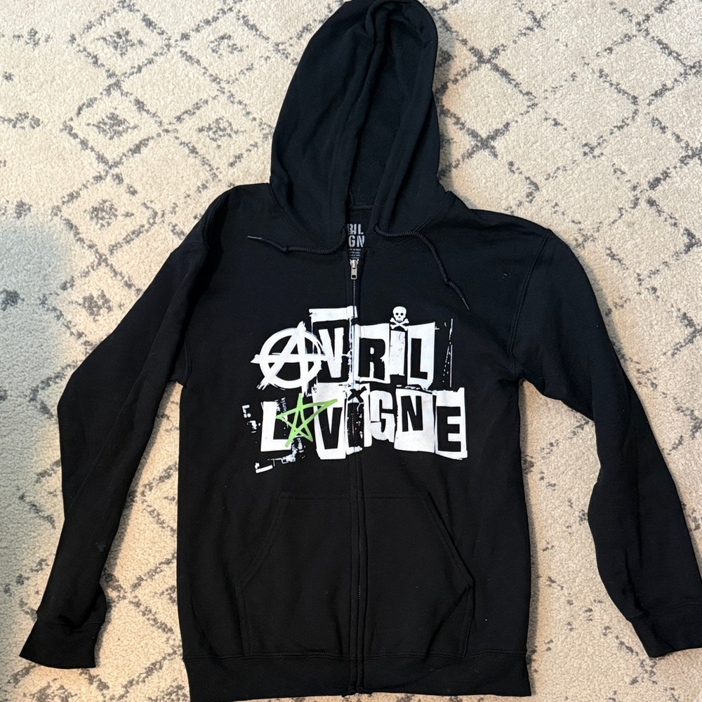 Black Avril Lavigne Graphic Hoodie